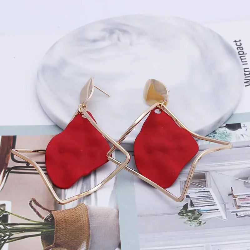 2019 Retro Vintage Statement Earrings White Geometric Long Dangle Earrings for Women Wedding Party Christmas Gift Wholesale