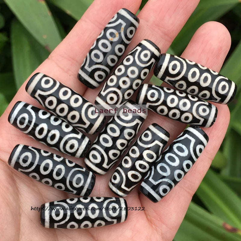 Good Qulity! Around 28-30mm Many patterns Black Tibet Dzi Agat,Lucky Symbol,Powerful Amulet,For DIY Jewelry Making !