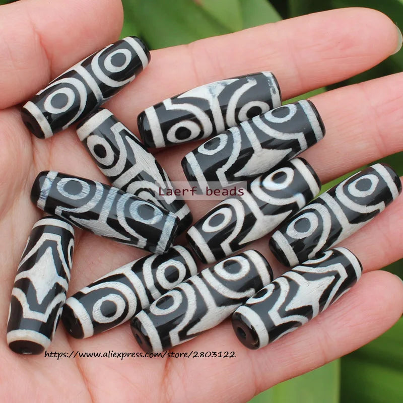 Good Qulity! Around 28-30mm Many patterns Black Tibet Dzi Agat,Lucky Symbol,Powerful Amulet,For DIY Jewelry Making !