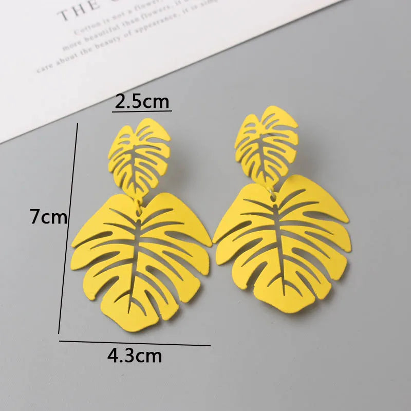 Yellow Color Hanging Earrings for Women Flower Dangle Earrings Korean Fashion Women's Earrings Party Gift pendientes mujer