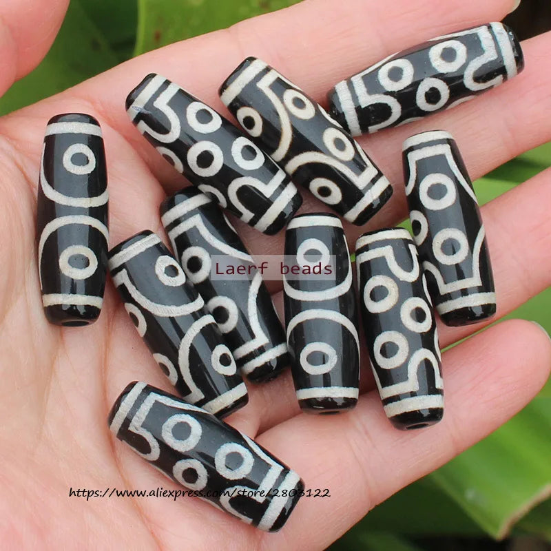 Good Qulity! Around 28-30mm Many patterns Black Tibet Dzi Agat,Lucky Symbol,Powerful Amulet,For DIY Jewelry Making !