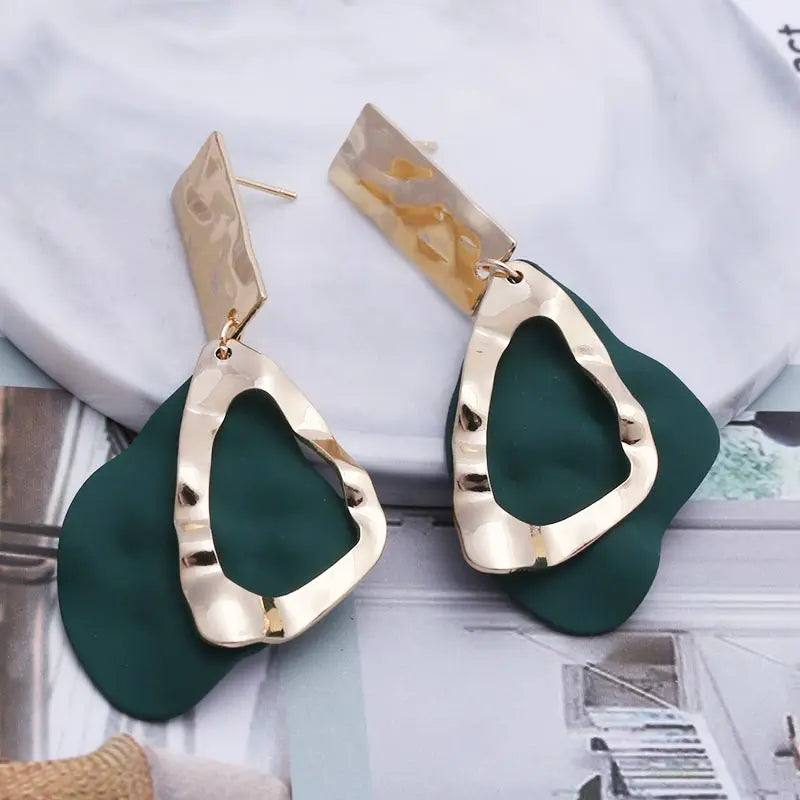 2019 Retro Vintage Statement Earrings White Geometric Long Dangle Earrings for Women Wedding Party Christmas Gift Wholesale