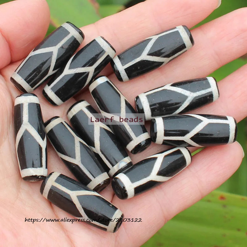 Good Qulity! Around 28-30mm Many patterns Black Tibet Dzi Agat,Lucky Symbol,Powerful Amulet,For DIY Jewelry Making !