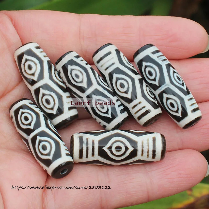 Good Qulity! Around 28-30mm Many patterns Black Tibet Dzi Agat,Lucky Symbol,Powerful Amulet,For DIY Jewelry Making !