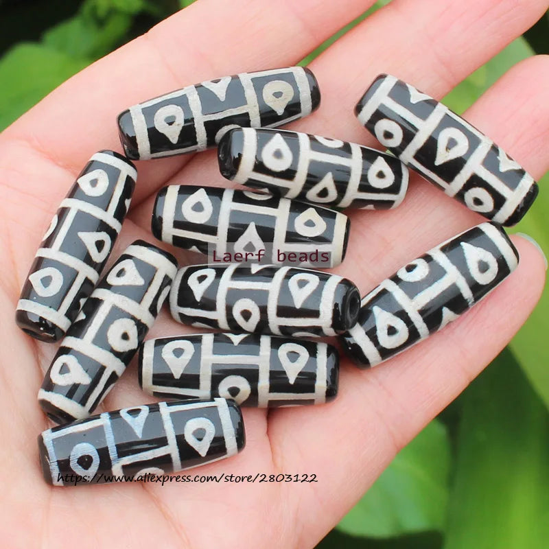 Good Qulity! Around 28-30mm Many patterns Black Tibet Dzi Agat,Lucky Symbol,Powerful Amulet,For DIY Jewelry Making !