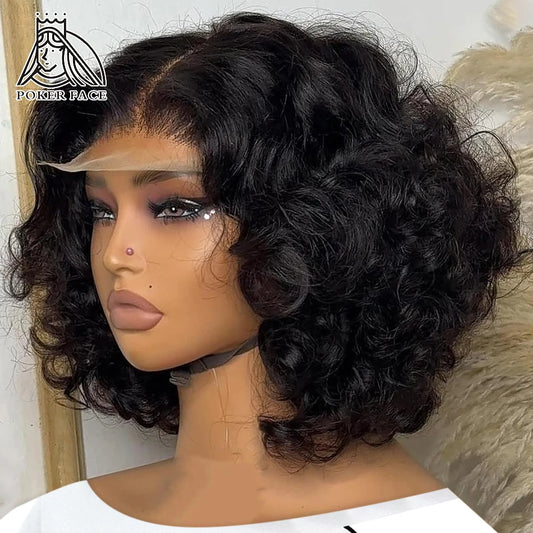 Brazilian Body Wave Short Bob 13x4 13x6 HD Transparent Lace Front Human Hair Wigs 5x5 high density Pre Plucked Lace Frontal Wig