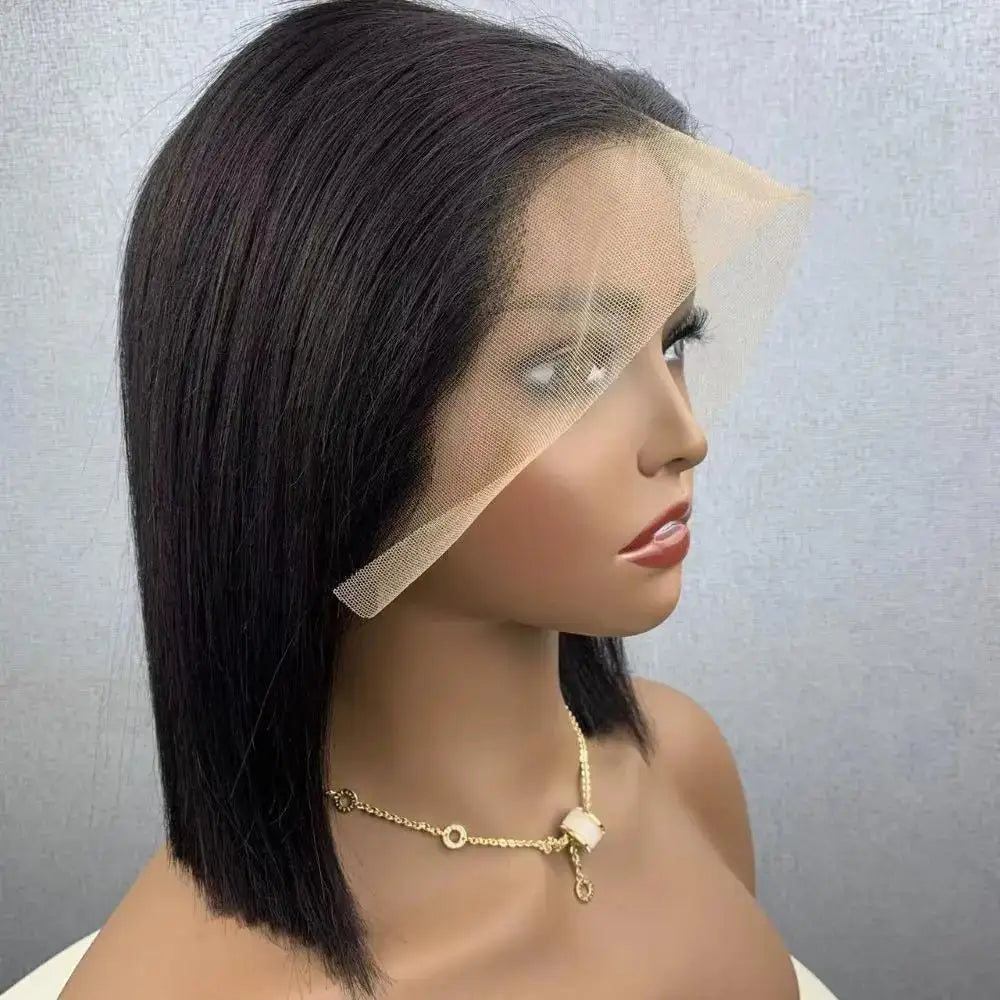 Clearance Sale Human Hair Bob Wig 13x4 Straight Lace Frontal 8-14 Inches Pre Plucked Hair Wigs Brazilian Remy Bone Straight Bob