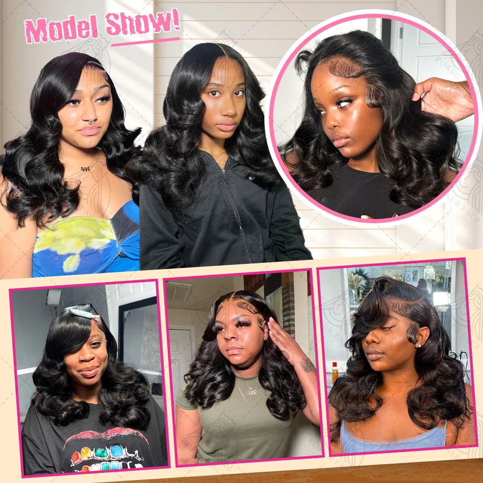 Brazilian Body Wave Short Bob 13x4 13x6 HD Transparent Lace Front Human Hair Wigs 5x5 high density Pre Plucked Lace Frontal Wig