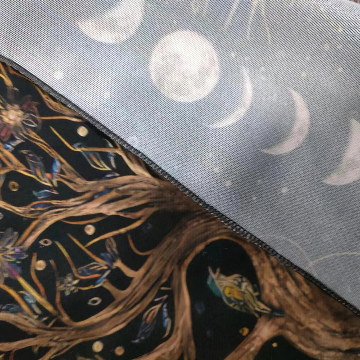 Tree Of Life Tarot Card Tablecloth Moon Phase Plants Table Cloth For Tarot Witch Wicca Altar Cloth Divination Cloth Card Pad