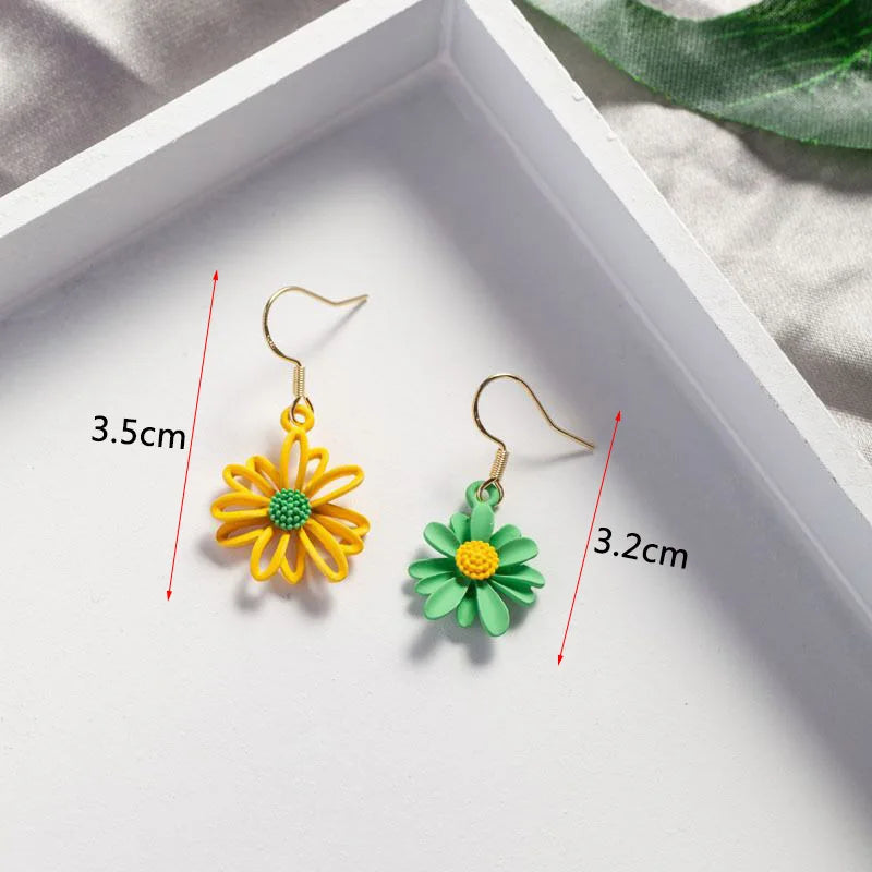 Yellow Color Hanging Earrings for Women Flower Dangle Earrings Korean Fashion Women's Earrings Party Gift pendientes mujer