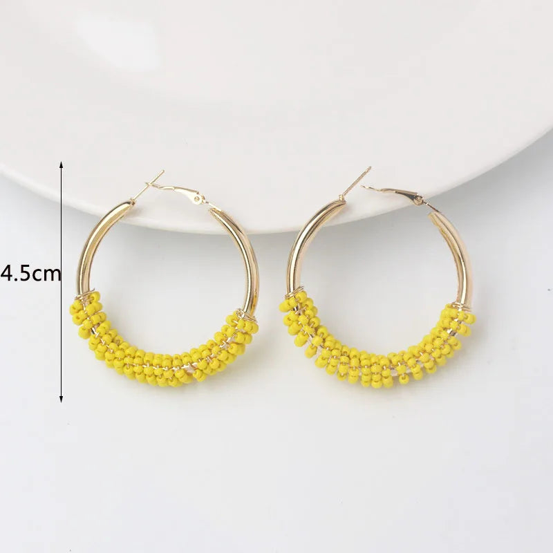 Yellow Color Hanging Earrings for Women Flower Dangle Earrings Korean Fashion Women's Earrings Party Gift pendientes mujer