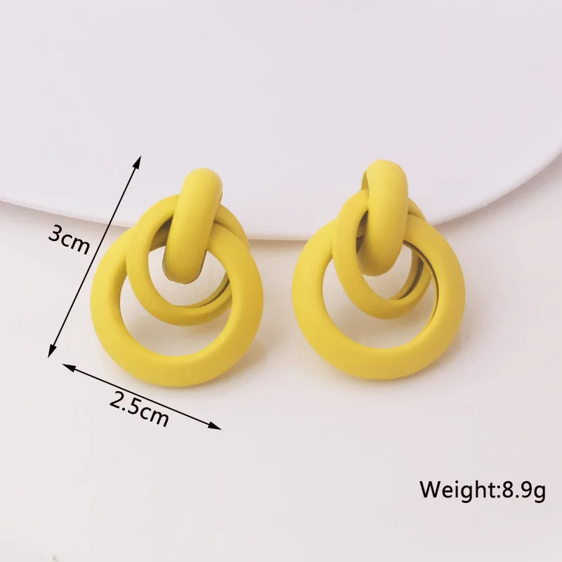 Yellow Color Hanging Earrings for Women Flower Dangle Earrings Korean Fashion Women's Earrings Party Gift pendientes mujer