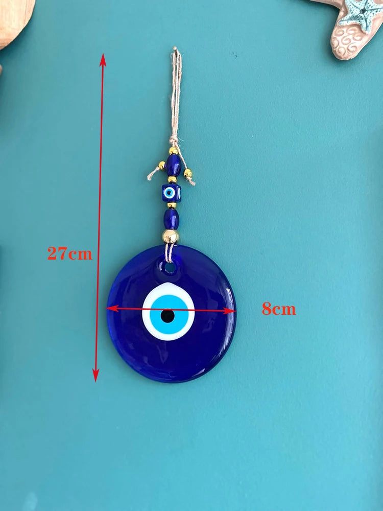 8cm Big Evil Eye Hanging Blue Glass Star of Devid Pendant Solomon Seal Amulet Room Decorate Door Home Ornament Accessory Gift