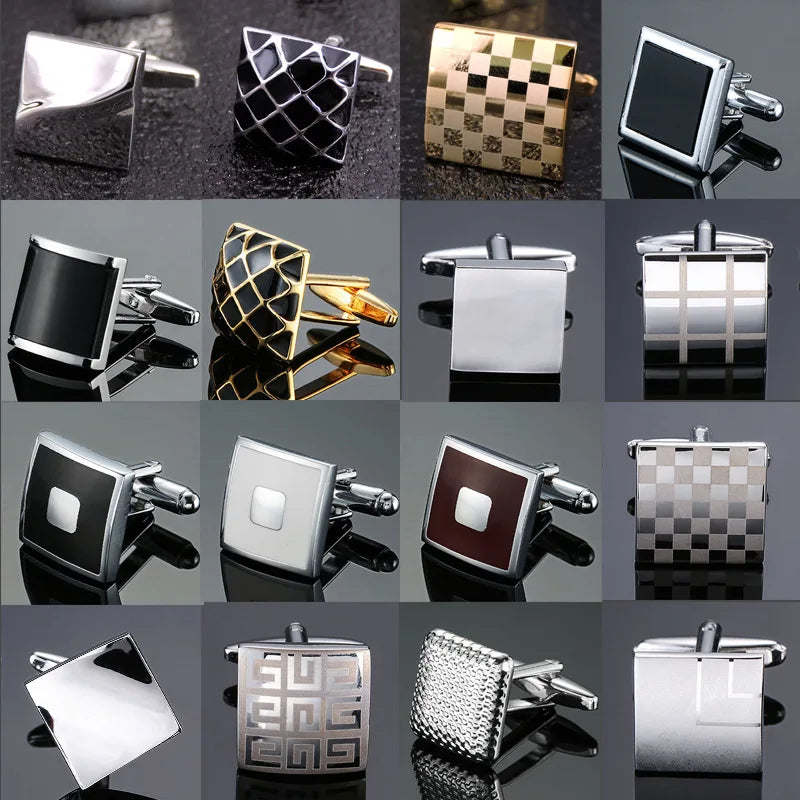 High Quality Cufflinks Luxury Cuff Links Mens French Square Button Shirts Accessories Business Jewelry