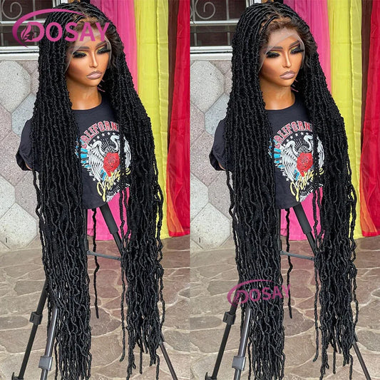 Super Long Synthetic Full Lace Front Wigs for Women Butterfly Senegalese Twist Braided Wigs Braid Lace Wig with Plaits 40Inch