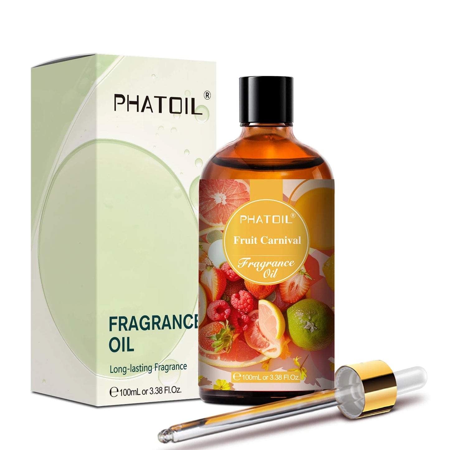 PHATOIL 100ml Fragrance Oil with Glass Dropper Fruit Carnival Almond Vanilla Warm Santal L'aube Rosa Aroma Perfume Oils For DIY