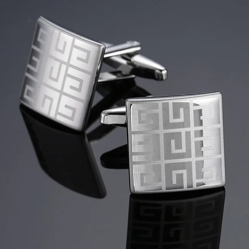 High Quality Cufflinks Luxury Cuff Links Mens French Square Button Shirts Accessories Business Jewelry