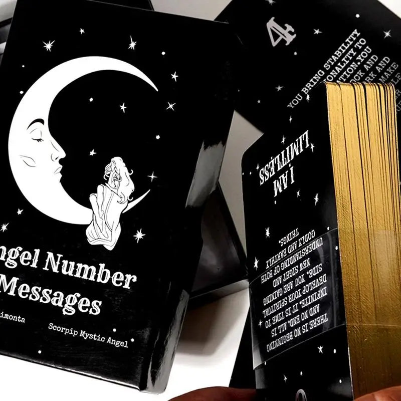 44pcs Tarot Cards Angel Number Messages Oracle Deck Divination Family Party Board Game For Beginners And Professional Player