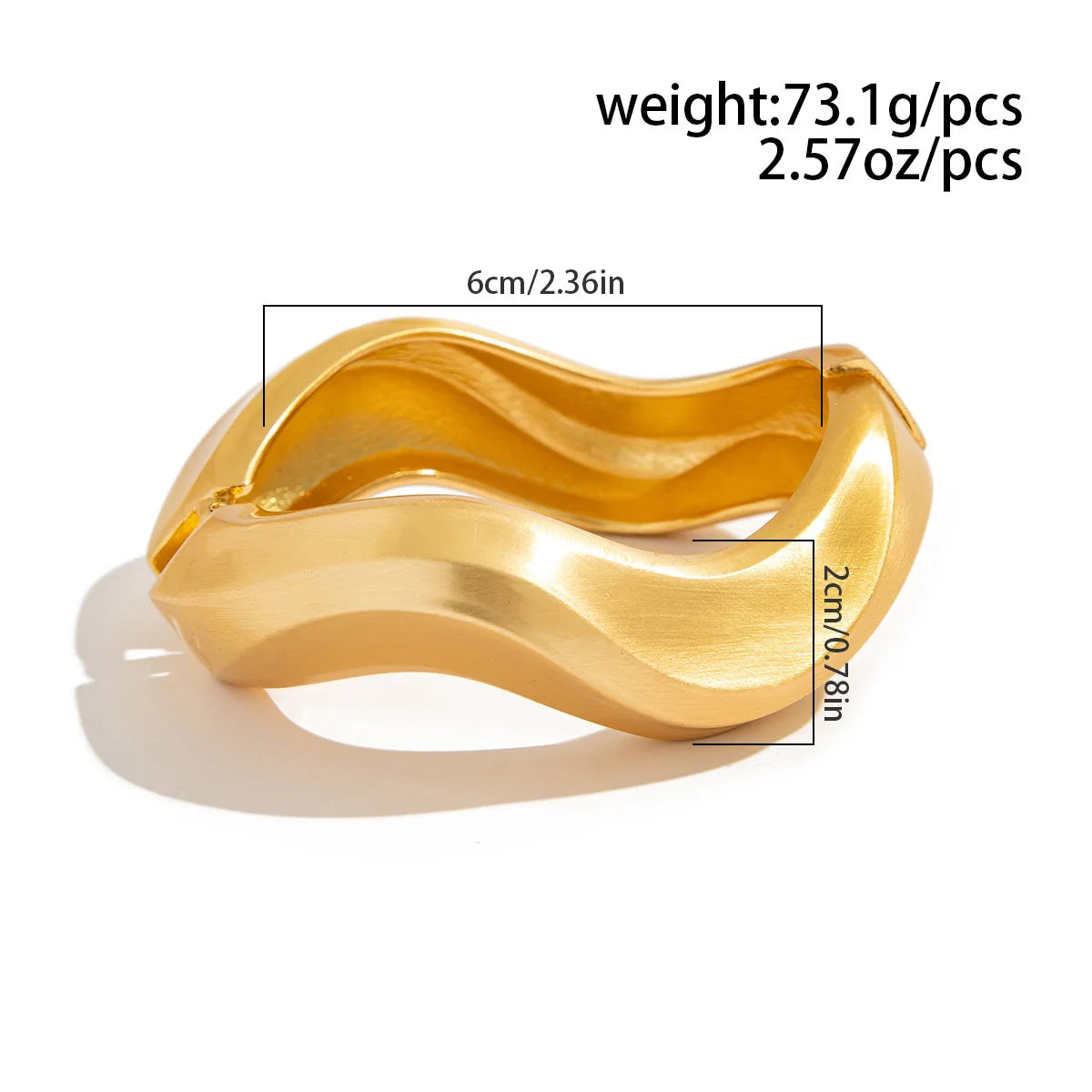 KMVEXO Chunky Heavy Wide Metal Water Drop Bangles for Women Gold Color Open Cuff Thick Irregular Wave Bangle Bracelet Jewelry