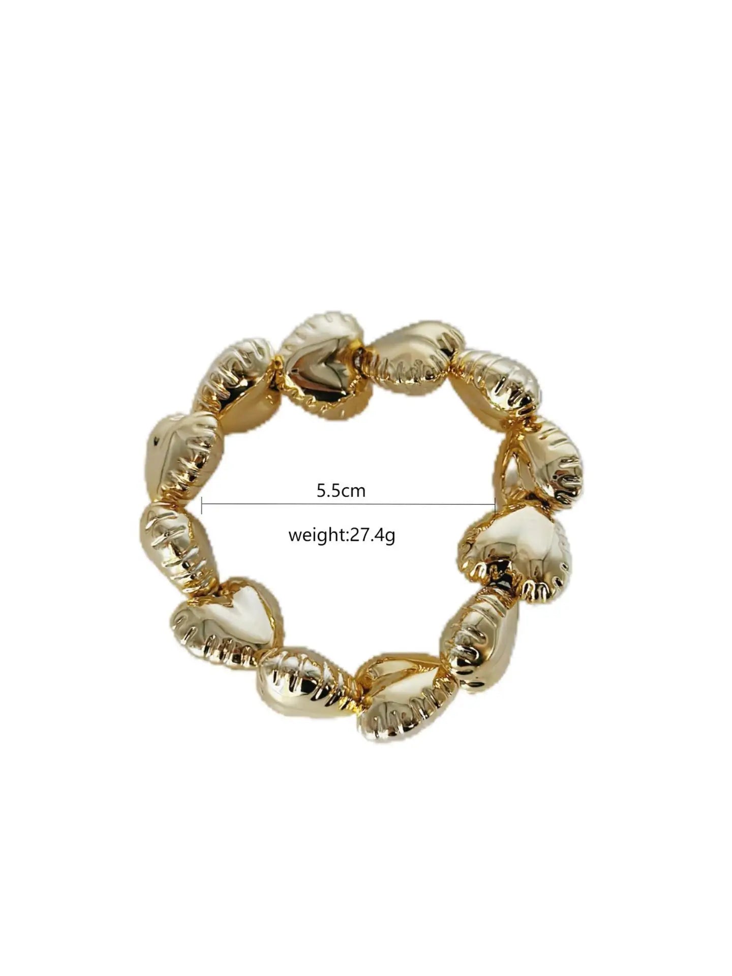 Metal Chunky Smooth Balloon Bubble Waterdrop Heart Shaped Elastic Bracelets for Women Men Hip-hop Punk Trendy Jewelry Gifts