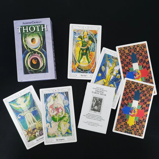 12x7cm Thoth Tarot Deck With Guidebook 78 Cards/Set Light Colors Design For Family Friends Party Board Game Divination Toys