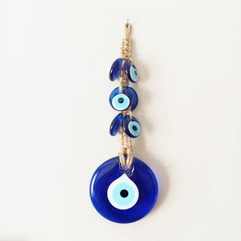 8cm Big Evil Eye Hanging Blue Glass Star of Devid Pendant Solomon Seal Amulet Room Decorate Door Home Ornament Accessory Gift