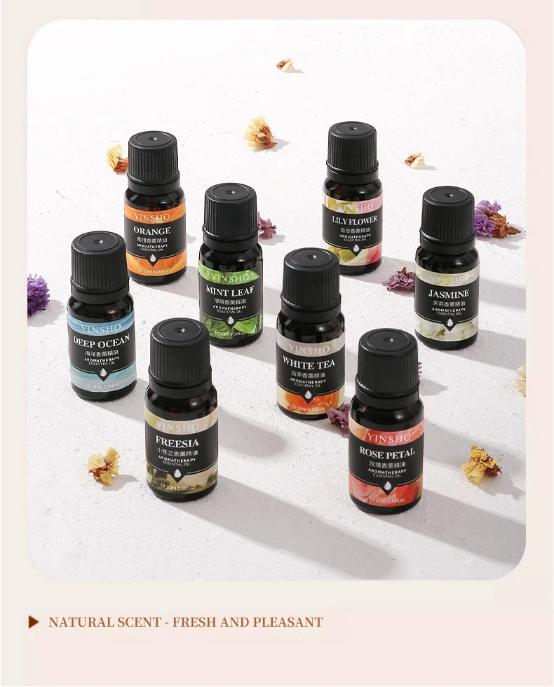 17 Flavors 10ml Essential Oils For Aroma Diffuser AirHumidifier Home Water-soluble Lavender Rose Eucalyptus  White Peach Oolong