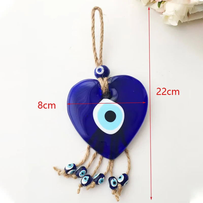 8cm Big Evil Eye Hanging Blue Glass Star of Devid Pendant Solomon Seal Amulet Room Decorate Door Home Ornament Accessory Gift