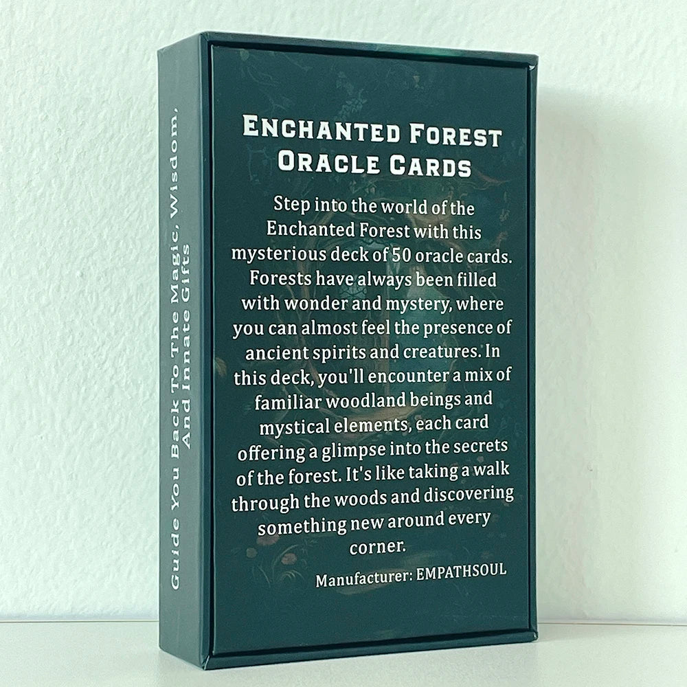 Enchanted Forest Oracle Cards, Wisdom Tarot Deck, Mystic Forest Taro, Fortune Telling Toys, with Meaning on It, 12x7cm, 50-Cards