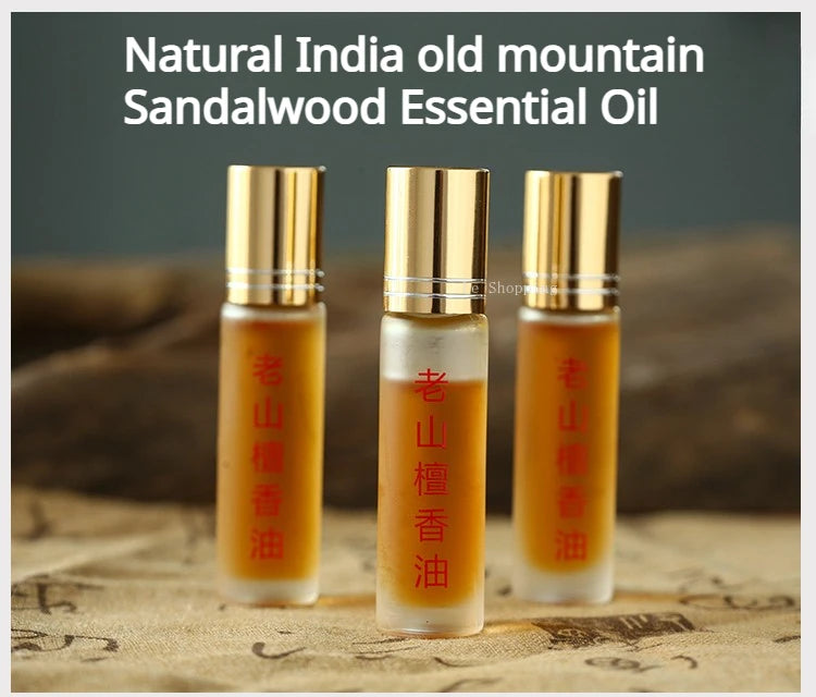 10ml Natural India Old Mountain Sandalwood Essential Oil Indoor Humidifier Air Purification Buddhist Beads Aromatherapy Oil