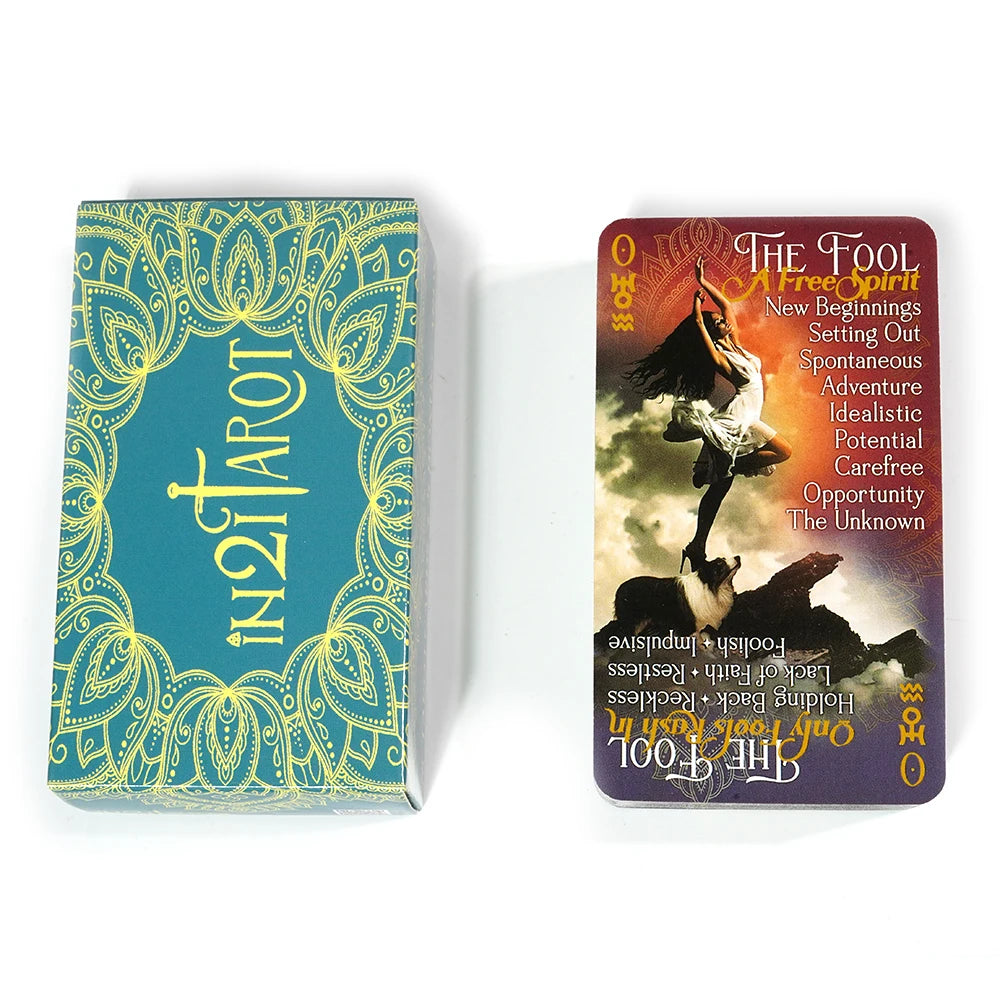 iN2IT Tarot Deck with Keywords 78 Tarot Cards 5 Bonus Oracle Cards. Tarot Card Deck For Beginners Learning Tarot Deck with Meani