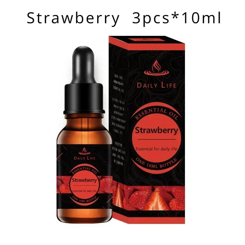 10ml*3pcs Aromatherapy Plant Essential Oil Water-soluble Humidifier Fireless Aromatherapy Refill Liquid Aromatherapy Machine Set