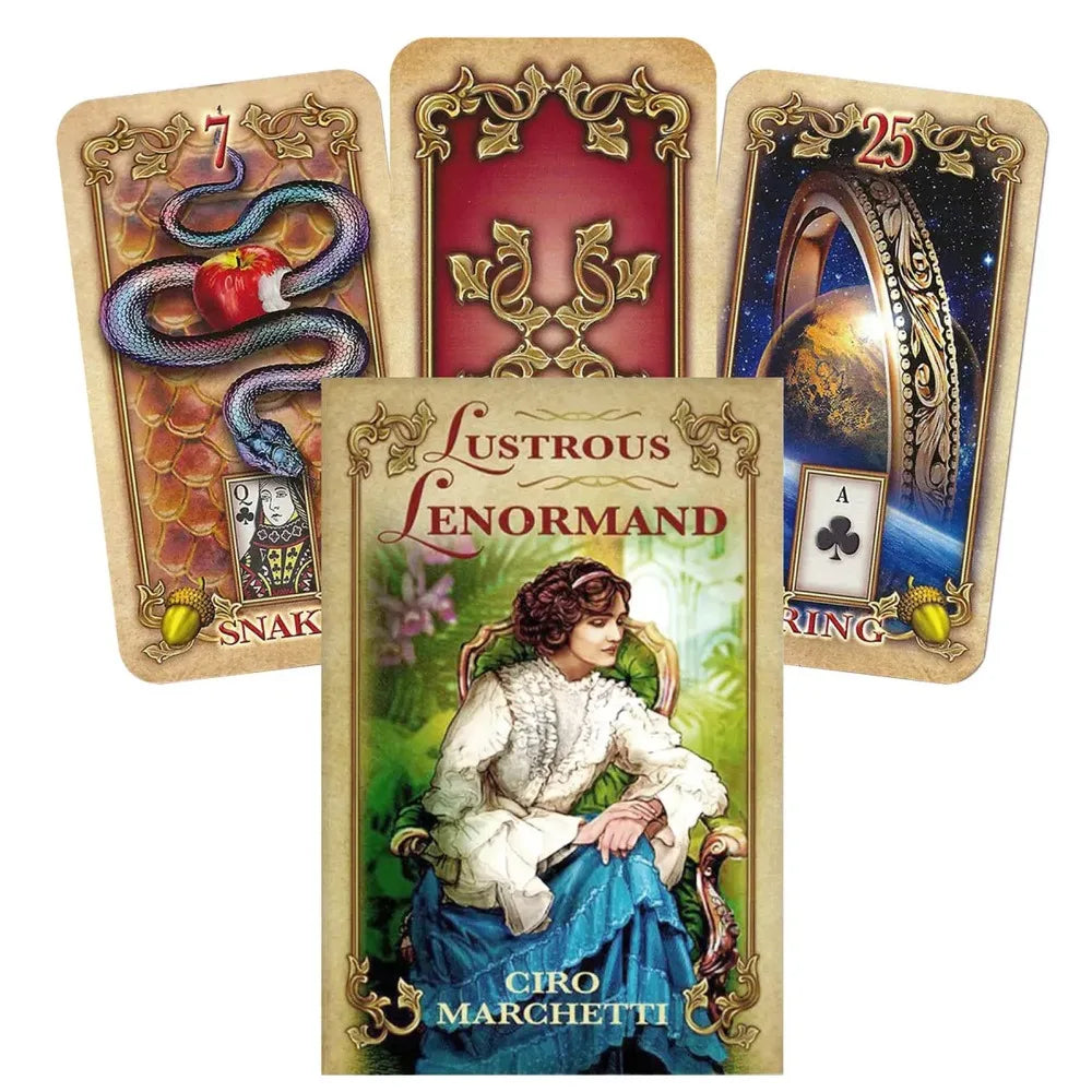 10.4cm X 7.3cm Lustrous Lenormand Oracle Card Tarot Game 47 Pcs Lenormand Cards