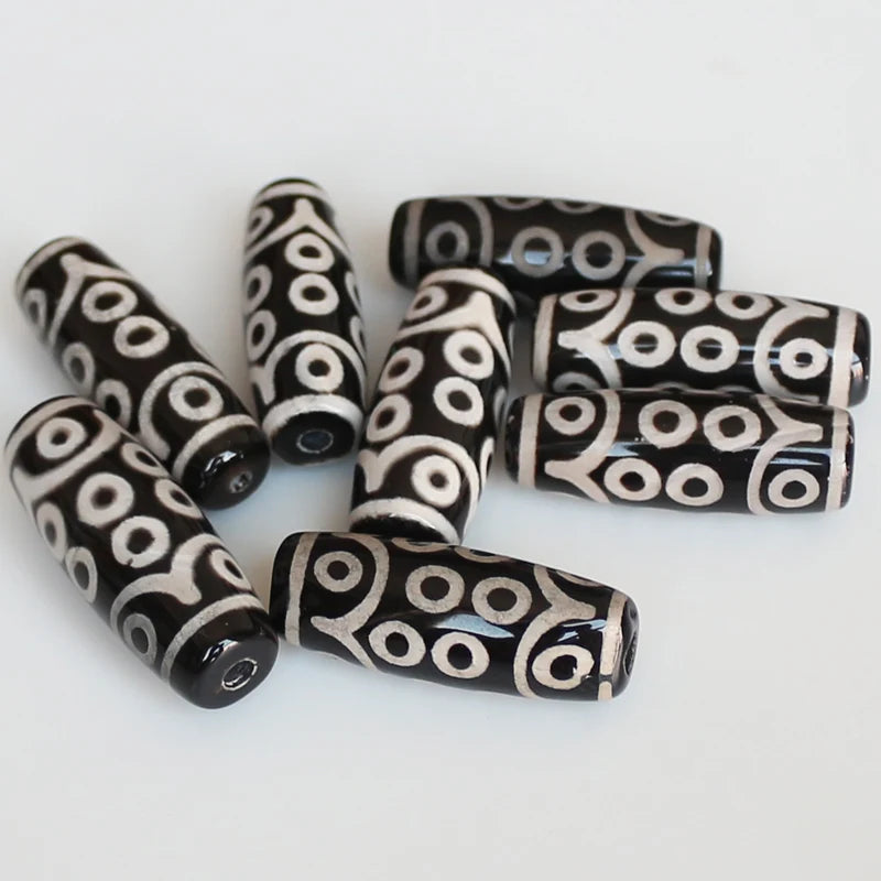 Good Qulity! Around 28-30mm Many patterns Black Tibet Dzi Agat,Lucky Symbol,Powerful Amulet,For DIY Jewelry Making !