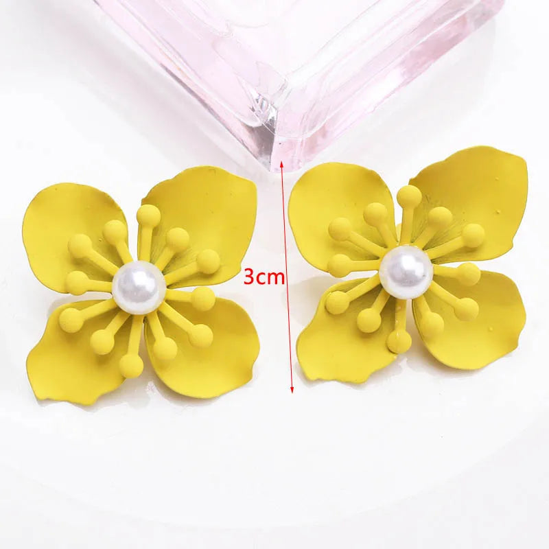 Yellow Color Hanging Earrings for Women Flower Dangle Earrings Korean Fashion Women's Earrings Party Gift pendientes mujer