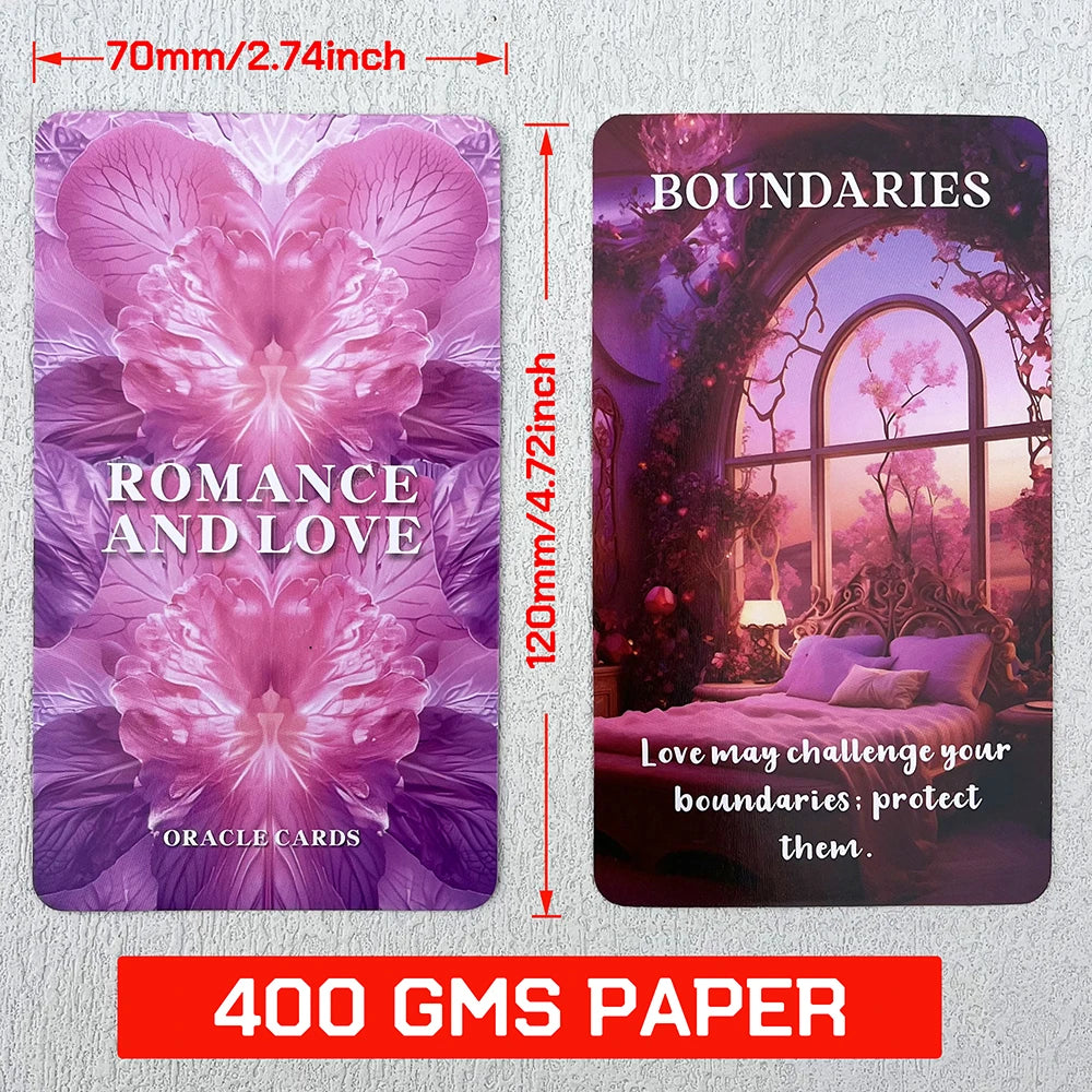 Romance and Love Oracle Cards Tarot English 12x7cm in Box Fortune Telling Toys Prophecy Divination Deck with Keywords 50-cards