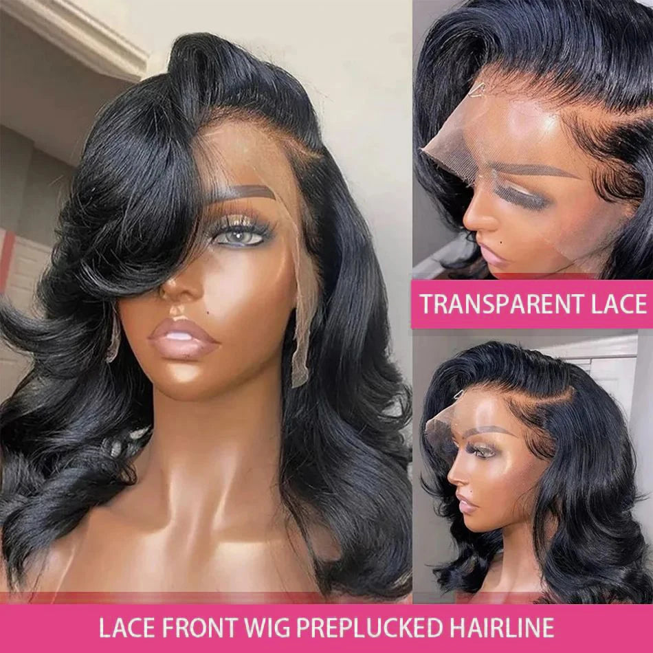 Short Bob Wig Human Hair 13x4 Lace Front Wig Body Wave Brazilian Remy Short Bob Wigs 200 Density 4x4 Lace Closure Body Wave Wigs