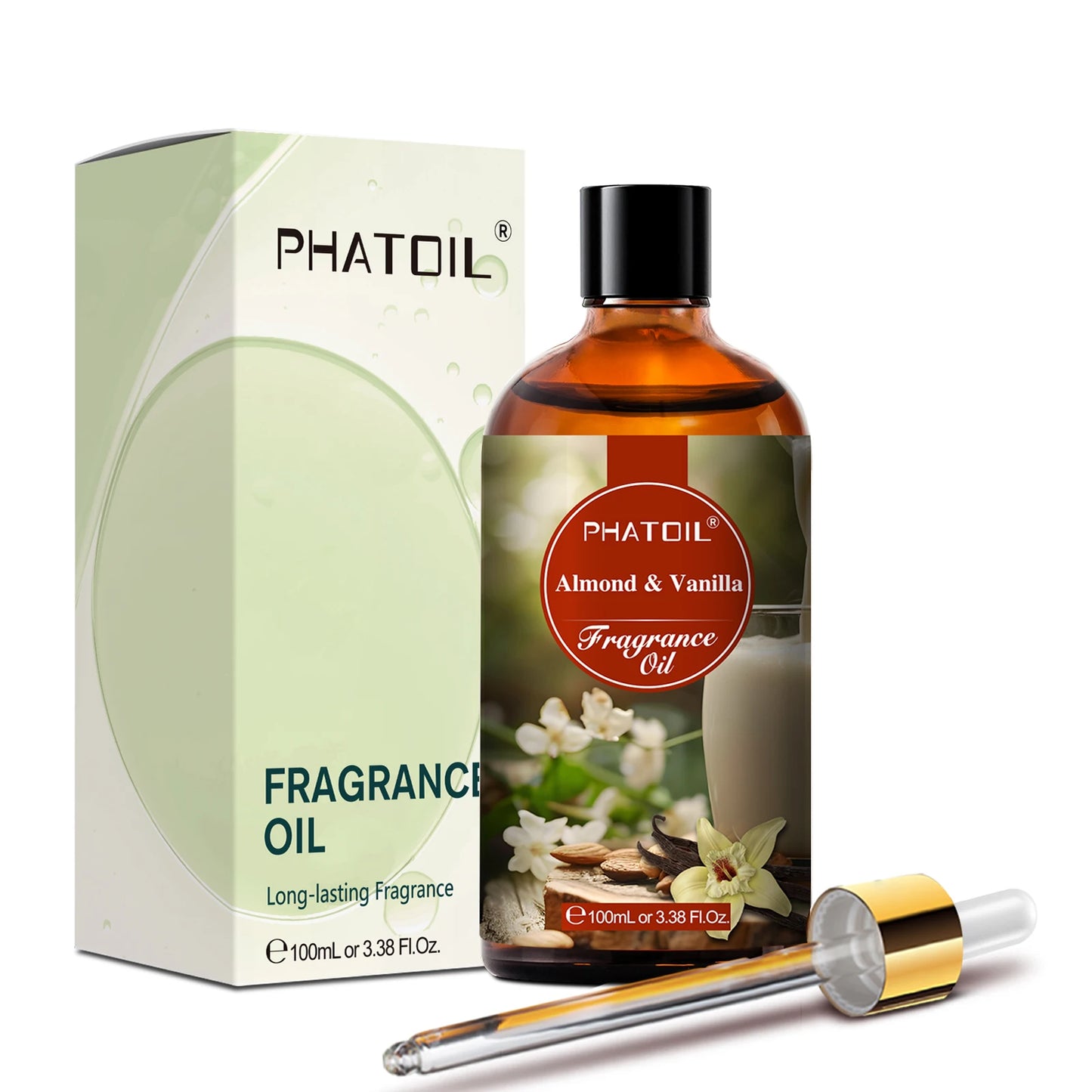 PHATOIL 100ml Fragrance Oil with Glass Dropper Fruit Carnival Almond Vanilla Warm Santal L'aube Rosa Aroma Perfume Oils For DIY