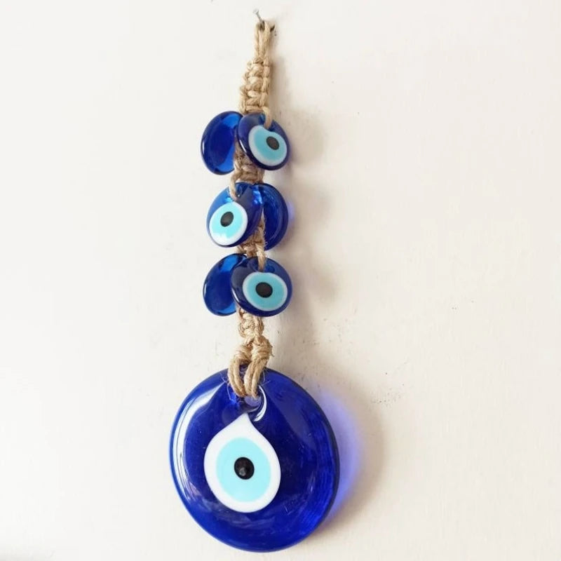 8cm Big Evil Eye Hanging Blue Glass Star of Devid Pendant Solomon Seal Amulet Room Decorate Door Home Ornament Accessory Gift