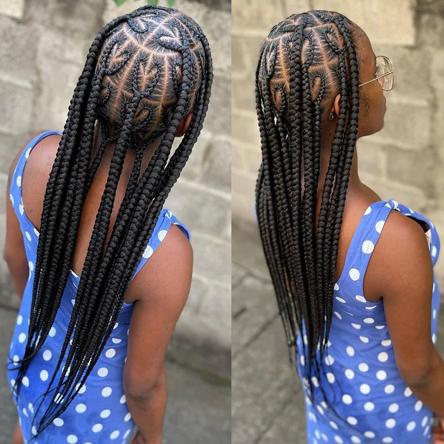 On Sale Heart Box Braids Lace Wig 36 Inches Synthetic Lace Braided Wigs Cornrow Braids Lace Front Wigs For Black Women Clearance