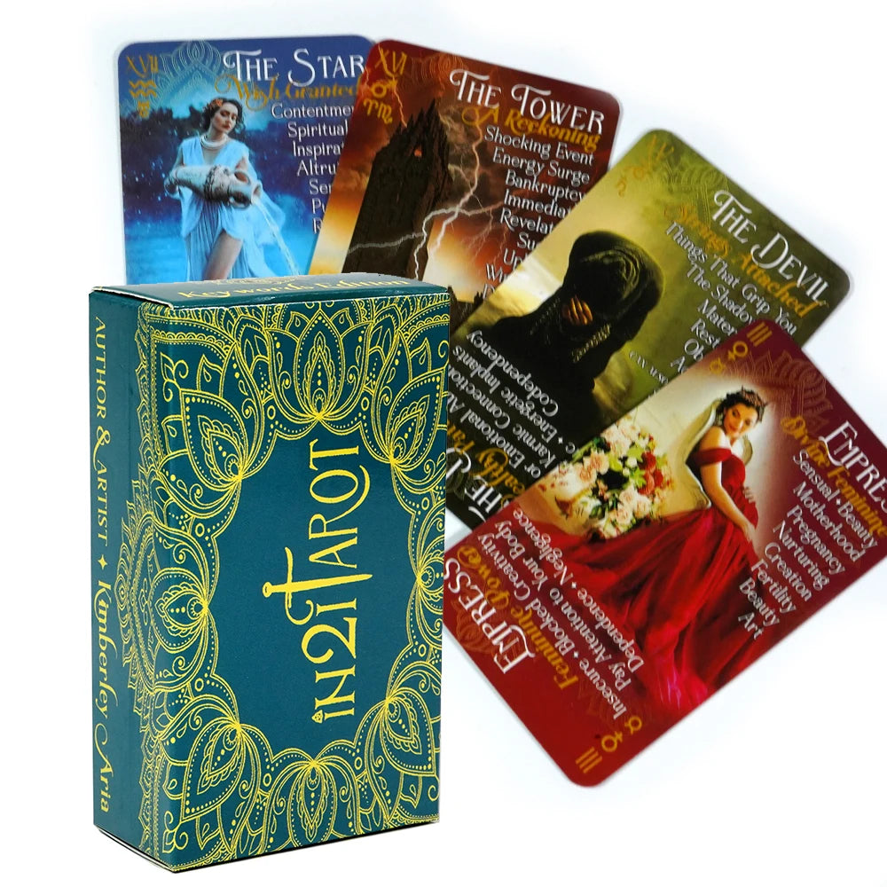 iN2IT Tarot Deck with Keywords 78 Tarot Cards 5 Bonus Oracle Cards. Tarot Card Deck For Beginners Learning Tarot Deck with Meani