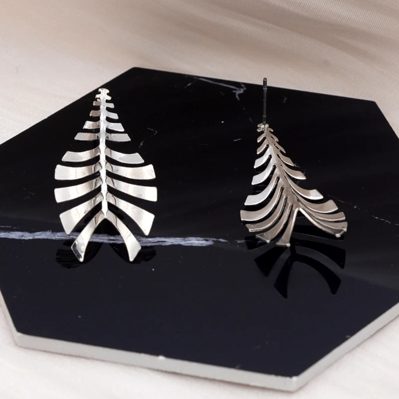 Bohemian Metal Leaf Dangle Earrings for Women Party Punk Retro Statement Drop Earrings New Trendy Ear Jewelry