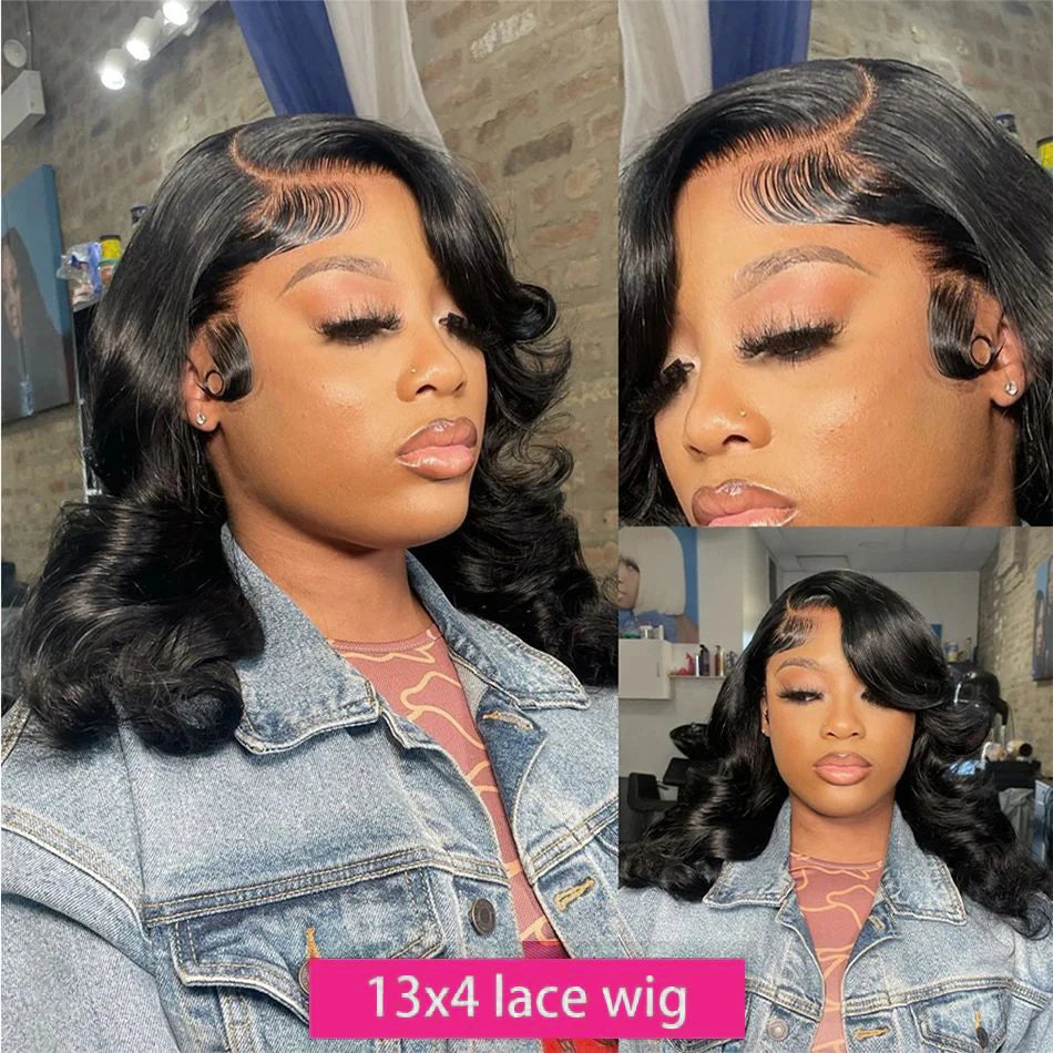 Short Bob Wig Human Hair 13x4 Lace Front Wig Body Wave Brazilian Remy Short Bob Wigs 200 Density 4x4 Lace Closure Body Wave Wigs