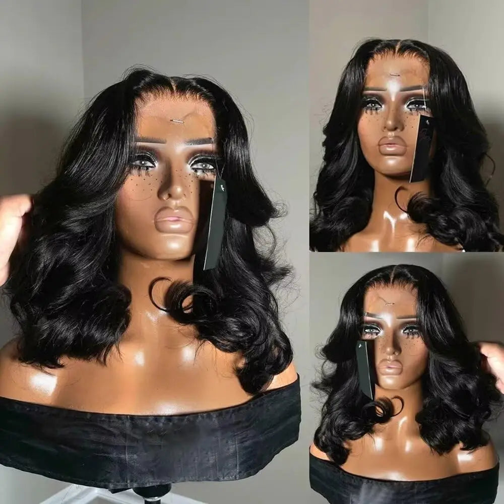 Short Bob Wig Human Hair 13x4 Lace Front Wig Body Wave Brazilian Remy Short Bob Wigs 200 Density 4x4 Lace Closure Body Wave Wigs