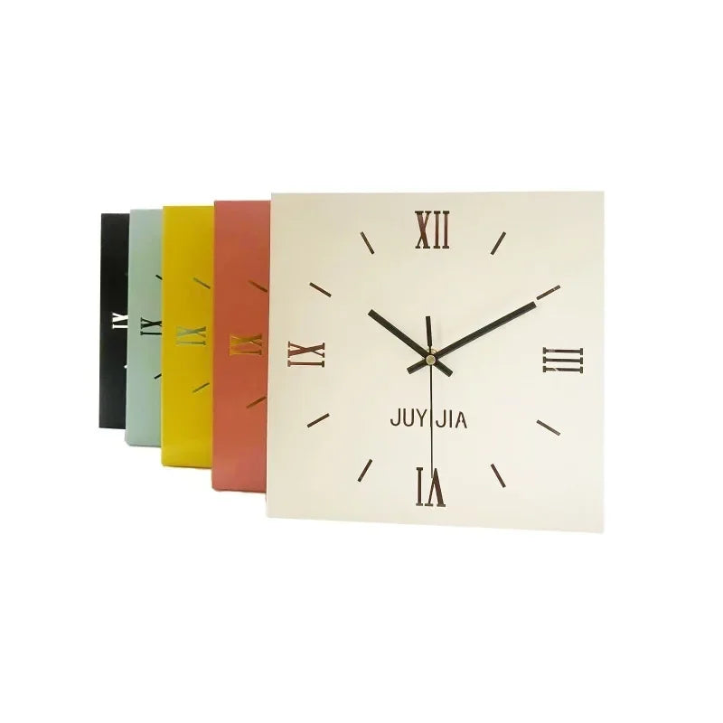 Living Room Glow Corner Clock Metal Double-sided Wall Hanging Clock Wall Decoration Bedroom Background Wall Sticker Silent Clock