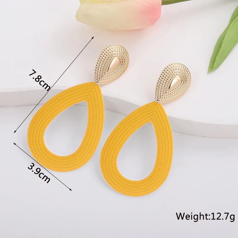 Yellow Color Hanging Earrings for Women Flower Dangle Earrings Korean Fashion Women's Earrings Party Gift pendientes mujer