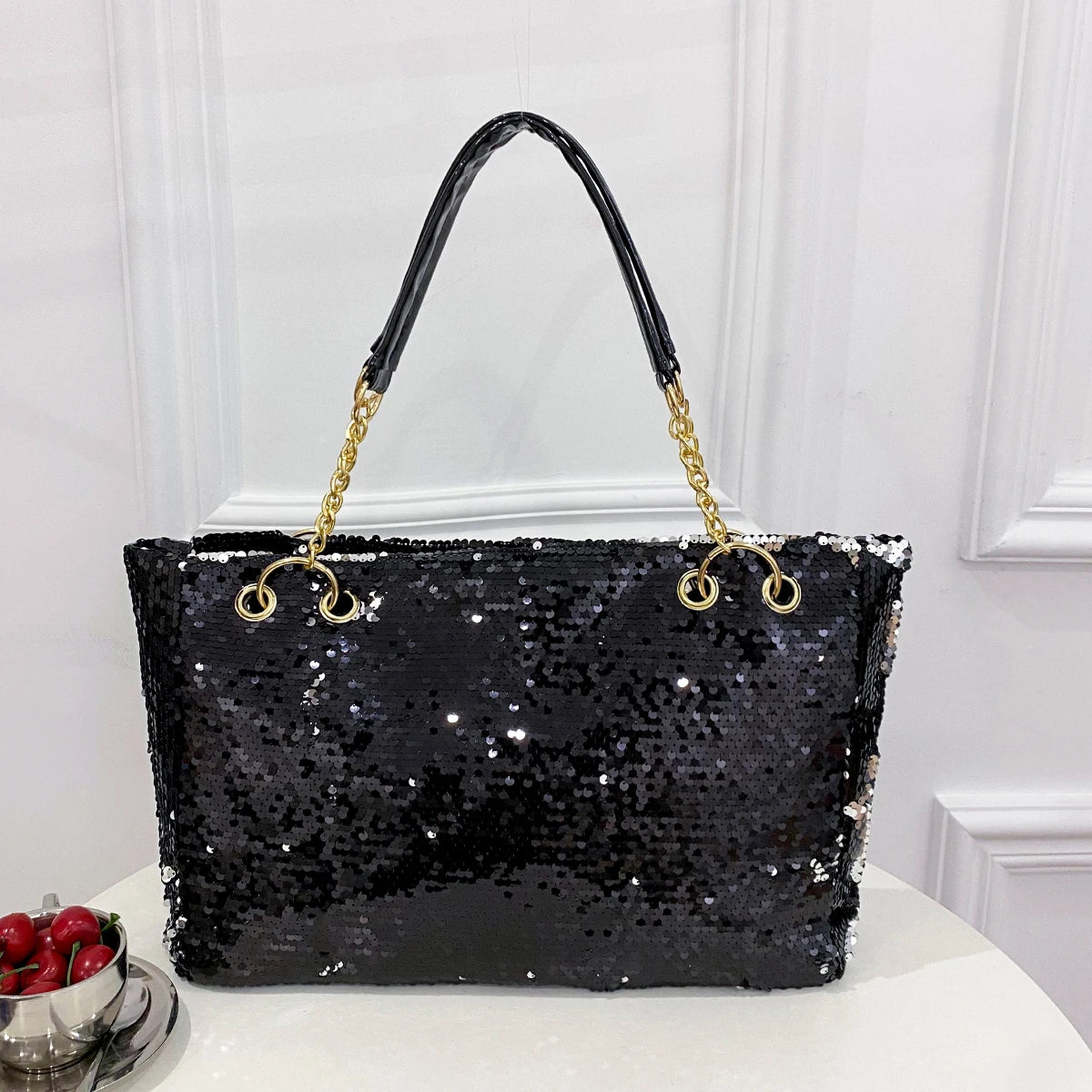 Fashion sequin portable pot bag female large capacity travel single shoulder bag versatile ladies bag