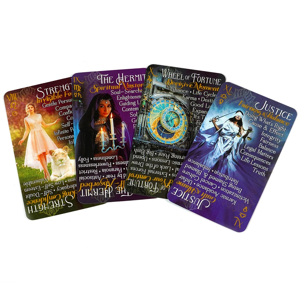 iN2IT Tarot Deck with Keywords 78 Tarot Cards 5 Bonus Oracle Cards. Tarot Card Deck For Beginners Learning Tarot Deck with Meani