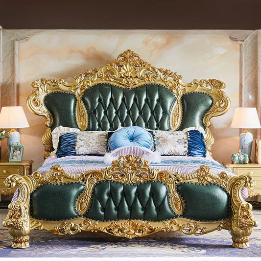 Luxury European King Size Bedroom Set: Large Master Sleeping Design Camas De Dormitorio Bedding Floor for Short Eyesight