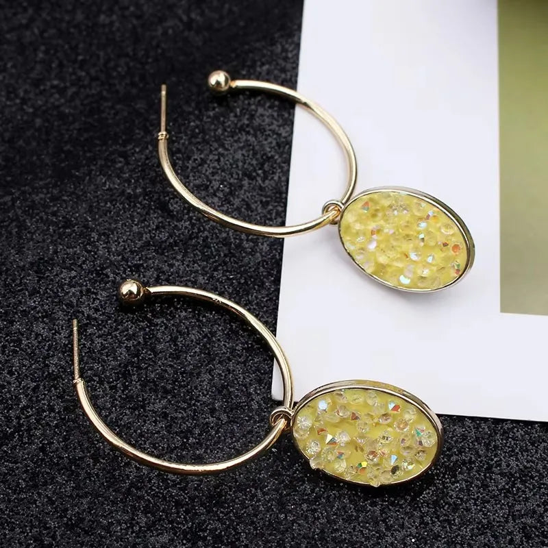 Yellow Color Hanging Earrings for Women Flower Dangle Earrings Korean Fashion Women's Earrings Party Gift pendientes mujer